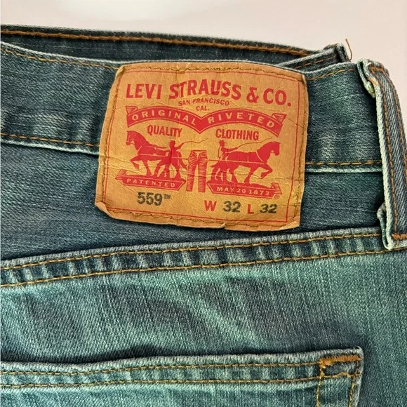 HP🎉 Levi's Men's 559 Relaxed Straight Fit Blue Jeans 32x32 - Picture 5 of 8